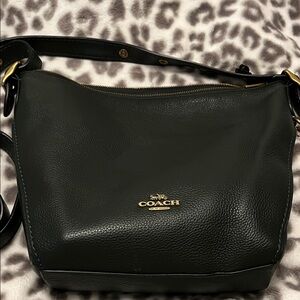Coach Dark Green Leather Shoulder Bag